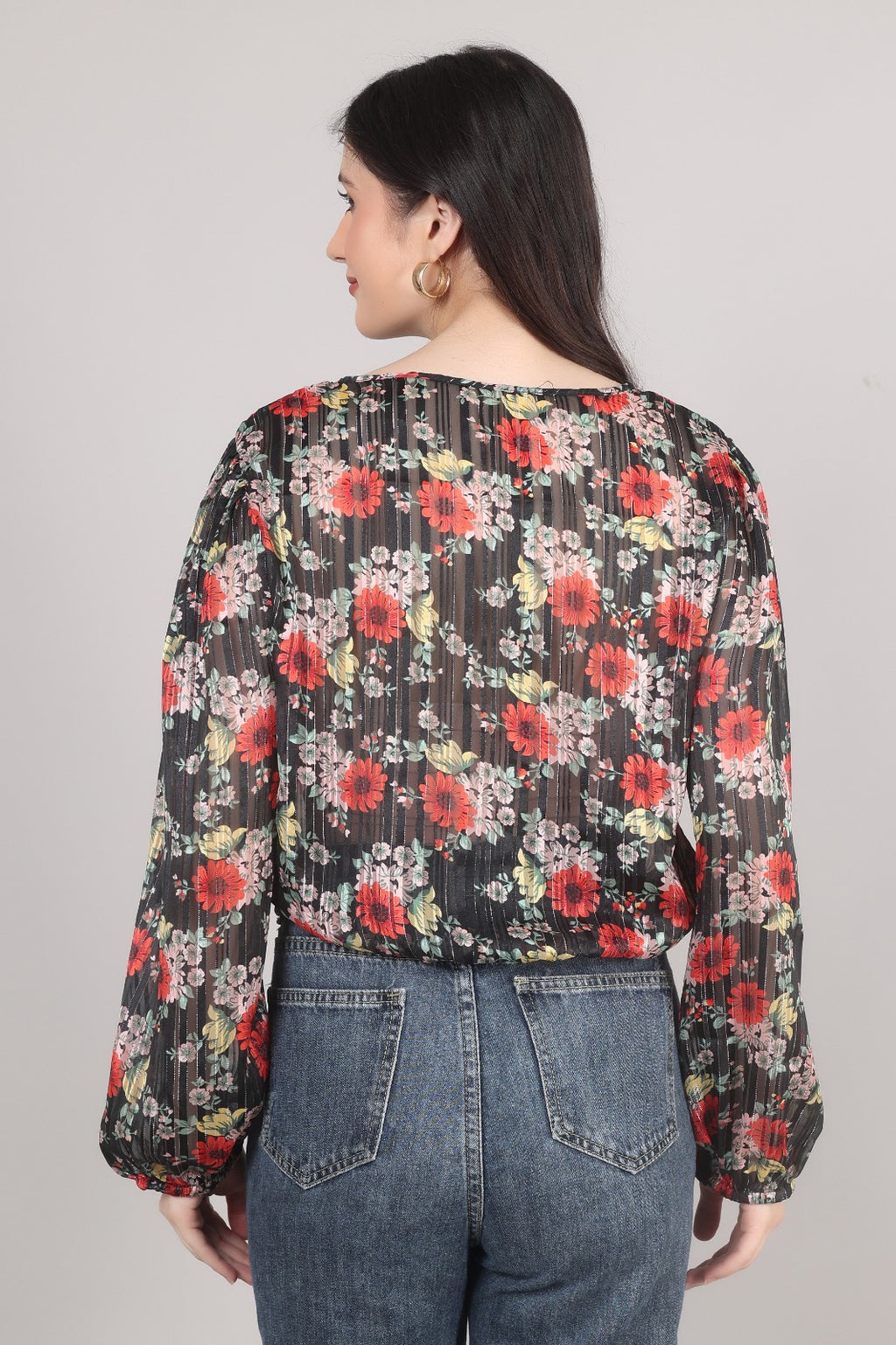 Thoughtful Party Floral Print, Striped Women Multicolor Top
