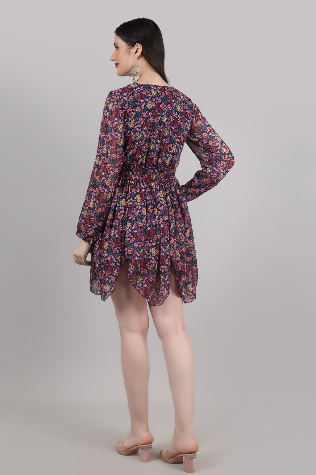 Thoughtful Women A- line mukticolor above knee / mid Thigh length dress