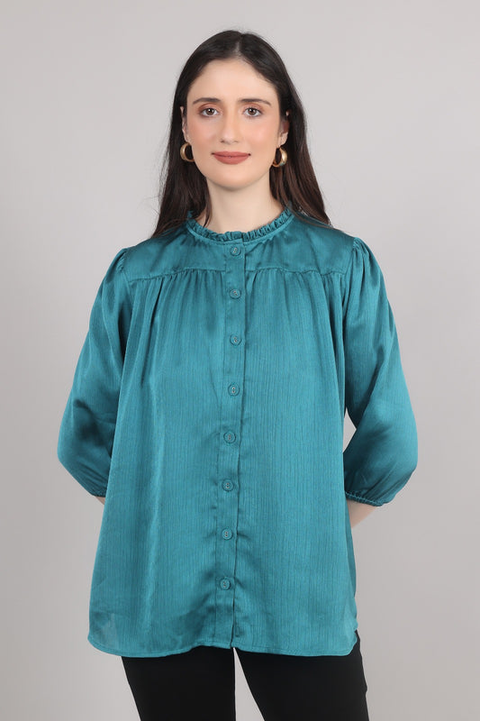 Thoughtful party solid women blue top