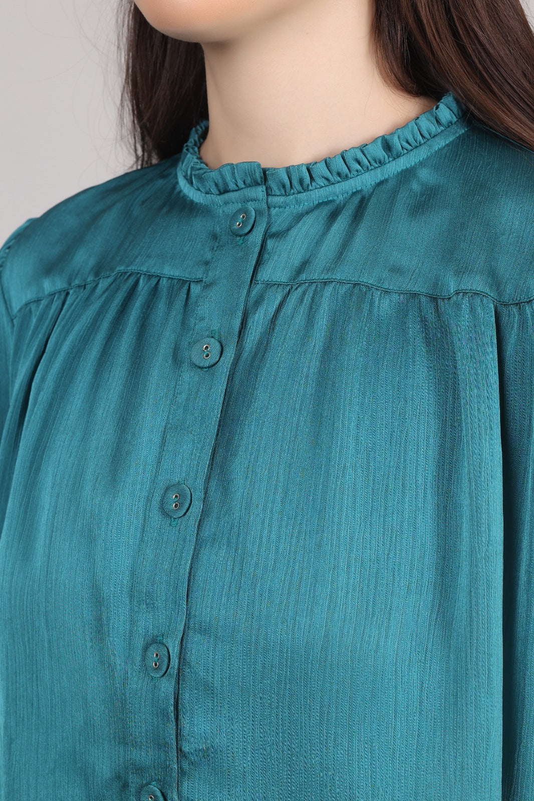 Thoughtful party solid women blue top